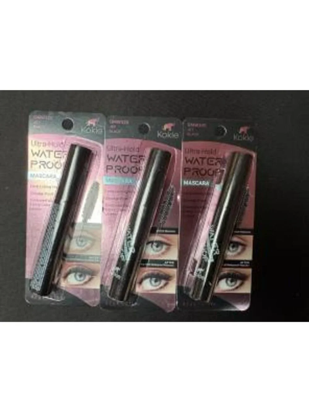 Kokie Ultra-Hold Waterproof Mascara Jet Black lot of 3